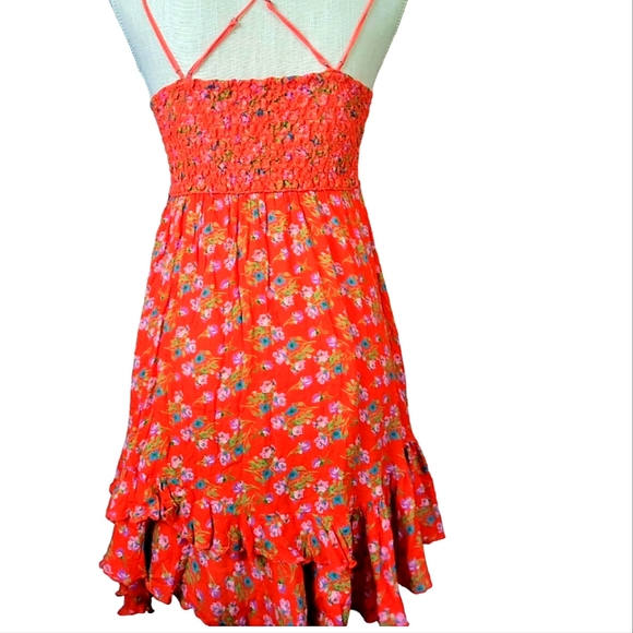 Free People Adella Printed Mini Slip in Red Meadow Combo  Size Small - Picture 10 of 10